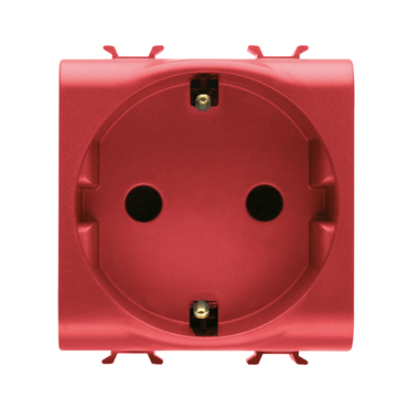 GW10251 SCHUKO SOCKET 2M 2P+E 16A RED