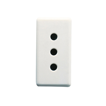 ITALIAN STANDARD SOCKET-OUTLET 250V AC - 2P+E 10A - P11 - 1 MODULE - SYSTEM WHITE