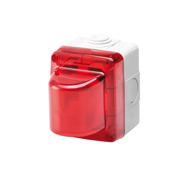ELECTRONIC FLASHLIGHTS - 25W - 230V - RED DIFFUSOR - IP55 - GREY RAL 7035