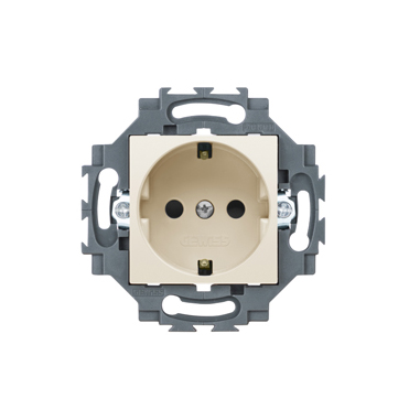 SOCKET GERMAN STD. 2P+E 16A LID IP40 IV