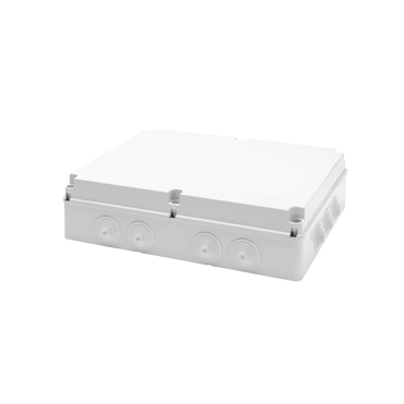 JUNCTION BOX WITH PLAIN SCREWED LID - IP55 - INTERNAL DIMENSIONS 460X380X120 - WALLS WITH CABLE GLANDS - GREY RAL 7035