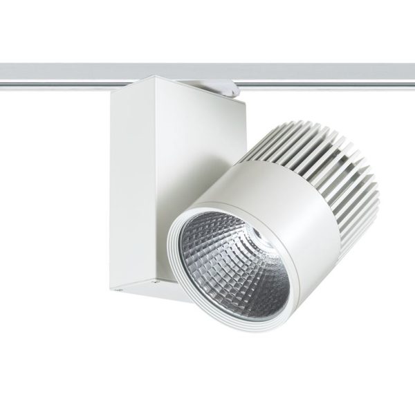WHITE LED TRACK LIGHT 30W 6000K 2WIRES 36° 2300LM 230V Ra80