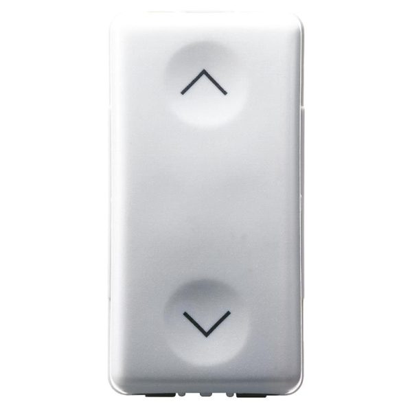 PUSH-BUTTON 1P 250V AC - NO+NO 10A - WITH INTERLOCK - SYMBOL UP AND DOWN - 1 MODULE - SYSTEM WHITE