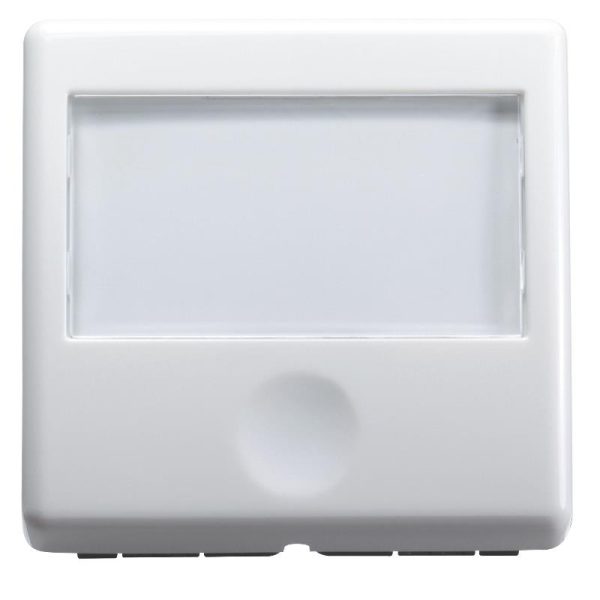 PUSH-BUTTON WITH BACKLIT NAME PLATE 250V AC - NO 10A - 2 MODULES - SYSTEM WHITE
