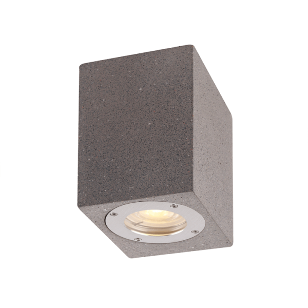 ^WALL SQUARE SPOT LUMINAIRE IP65 GU10 BLACK CEMENT