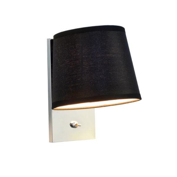 LUMINAIRE BASE 1XE27 (WITHOUT SHADE) CHROME METAL WITH SWITCH PYTHON