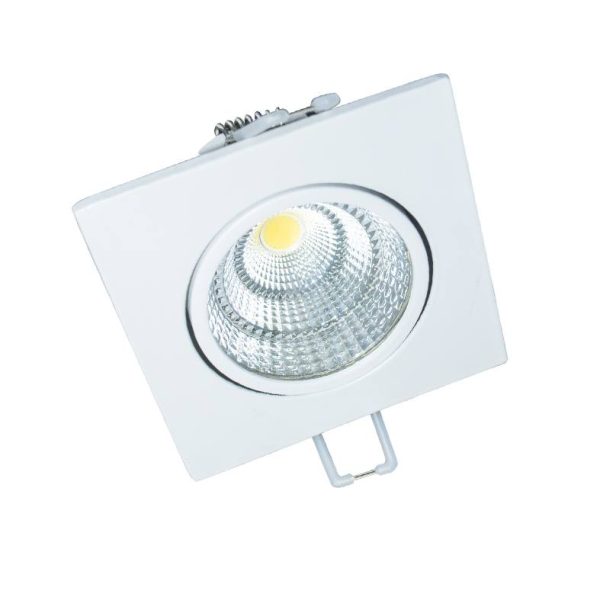 NETTO SQUARE WHITE MOV. LED SPOT 6W 6000K 440Lm COB 230V 60° Ra80