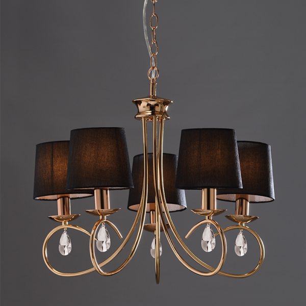 PENDANT 5ΧE14 METAL BRONCE+CRYSTAL Φ54ΧΗ120CM BASILICO