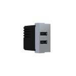 ^ MODYS USB CHARGER SILVER 1 M. 2xUSB TYPE A+C 5VDC 3A IP20