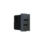 ^ MODYS USB CHARGER ANTHRACITE 1 M. 2xUSB TYPE A+C 5VDC 3A IP20