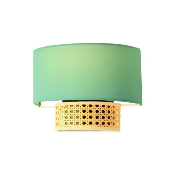 ^WALL MOUNTED LIGHTING 1ΧΕ14 NISYROS ΒΕΡΑΜΑΝ FABRIC+MATTING RATTAN 25Χ18Χ13CM