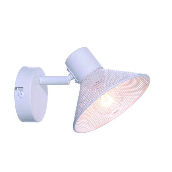 WALL MOUNTED 1ΧΕ14 PALOMA WHITE METAL 16X13X9CM