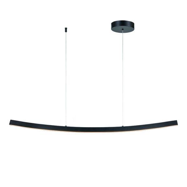 ^PENDANT LUMINAIRE LED 20W 3000K 1400LM NAAVA BLACK ALUMINUM IP20 102X15X110CM