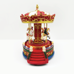 LED DECOR MULTICOLOR VILLAGE ROTATING CAROUSEL+MUSIC 3AA BAT 15Χ16,5Χ21,5CM