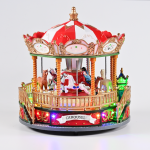 LED DECOR MULTICOLOR VILLAGE ROTATING CAROUSEL+MUSIC 4.5V (ADAPT.) 22,5Χ22,5Χ23,5CM