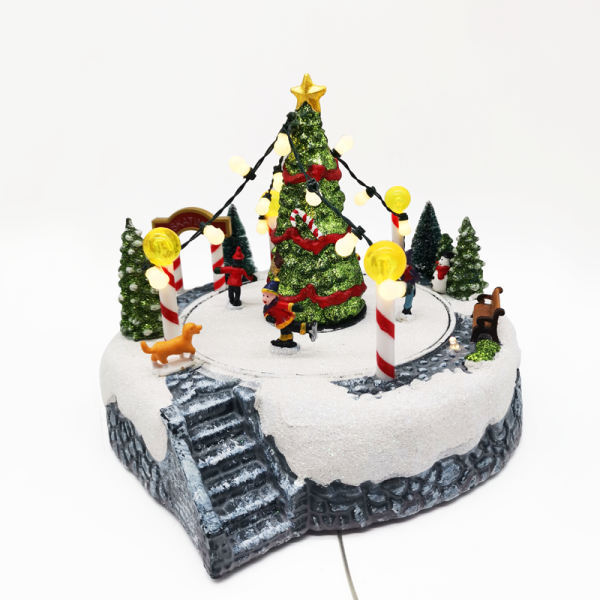 LED DECOR MULTICOLOR VILLAGE SKATE+MUSIC 3AA BAT 22Χ21,5Χ17CM