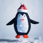 "PENGUIN DECORATION", 40 LED, METAL+CLOTH, BATTERIES (3xAA), TIMER, CW,IP44, 66x32x72cm, Φ22x32cm
