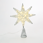 ^ "SILVER TINSEL THREAD STAR 1" 20 MINI WW LED LIGHTS BAT. 3ΧΑΑ,IP20 28x5x20cm