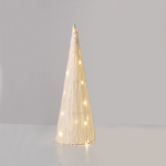 ^ "WHITE PAPER CONE TREE" 20 MINI WW LED LIGHTS BAT. 3ΧΑΑ,IP20 Φ18.5X50cm