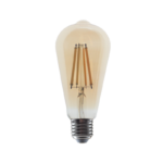 LED FILAMENT E27 ST64  AMBER 10W 2700K 230V AC 1160LM RA80