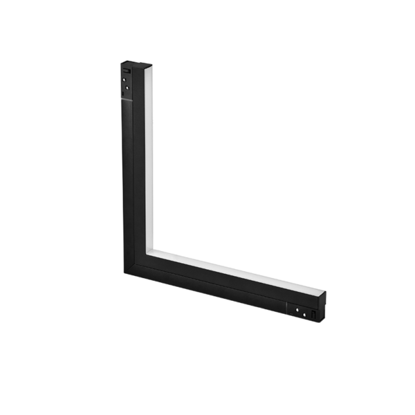MATTE BLACK MAGNETIC LINEAR 90° INNER CORNER 48V DC 20W 3000K 1600LM 110° OSRAM RA90 L330*330MM
